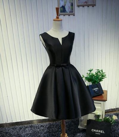 Simple V Neck Short Stain Prom Dress,Homecoming Dress