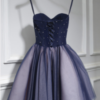 Cute tulle lace  sweetheart neck short prom dress, homecoming dress - Thumbnail 2