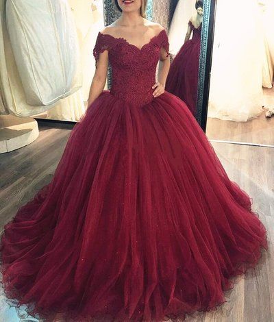 Off the Shoulder Burgundy Prom Dresses Pageant Dresses