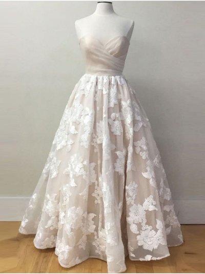 Sexy Wedding Dresses Sweetheart Floor-length Organza Lace Bridal Gowns