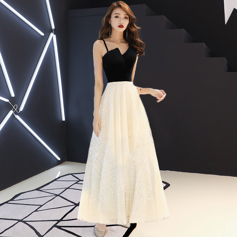 Black tulle one shoulder prom dress, evening dress