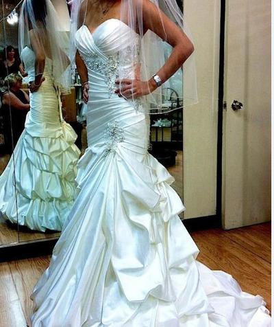 Bridal Dresses Taffeta Wedding Dresses For Women Sweetheart Strapless Lace Up Sexy Mermaid Backless Long Beaded Crystal Bridal Gowns