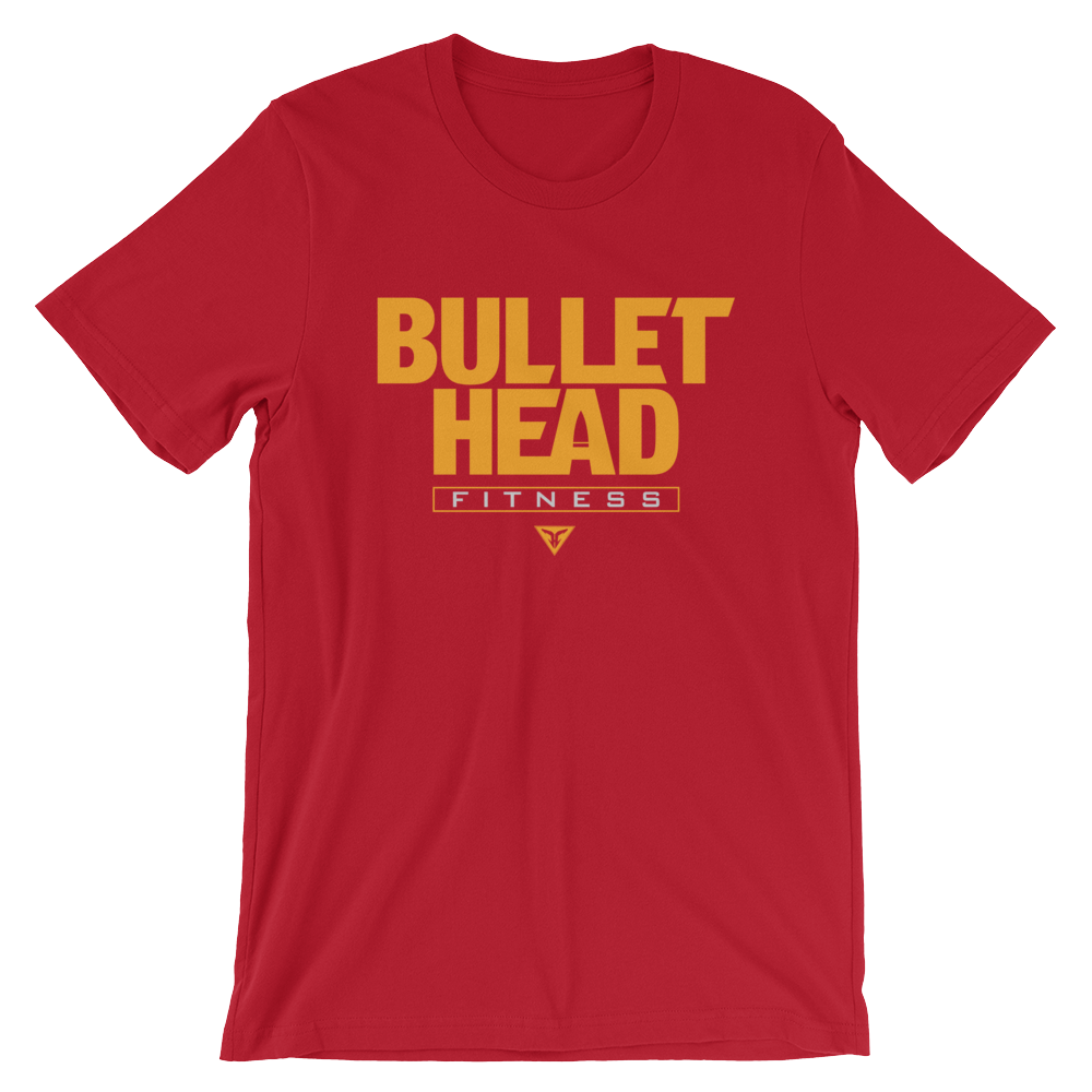 Bullet Head Fitness red shirt