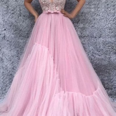 Elegant spaghetti straps prom dresses with lace sash - Thumbnail 5