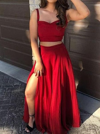 Sexy Two Piece Red Prom Dresses Under 100