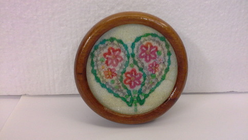 GEM Artwork PICTURE PISTACHIO FLOWER Shape in Wooden Frame Nice Collection Gift