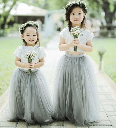 Sweet Two Piece Flower Girl Dresses