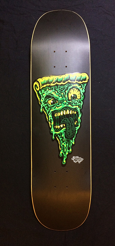 TOXIC Pizza Face (Black) skateboard deck