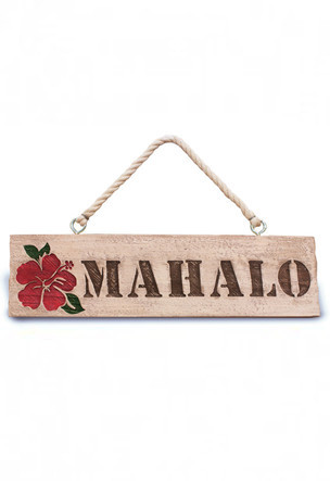 "MAHALO" HANGING SIGN!