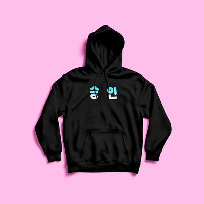 PASTEL GOTH "OK" IN KOREAN HOODIE BLACK