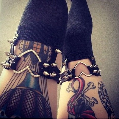 Heart Studded Garter Rivet Punk Goth Harajuku Garter Belt Accessories