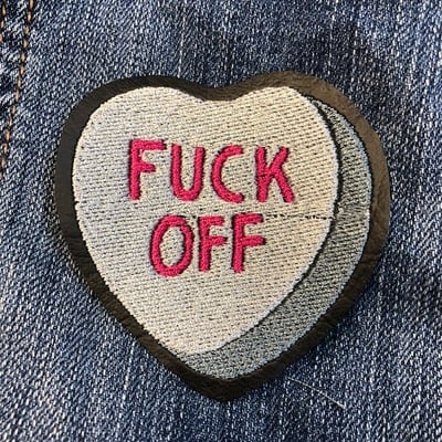 FUCK OFF conversation heart patch