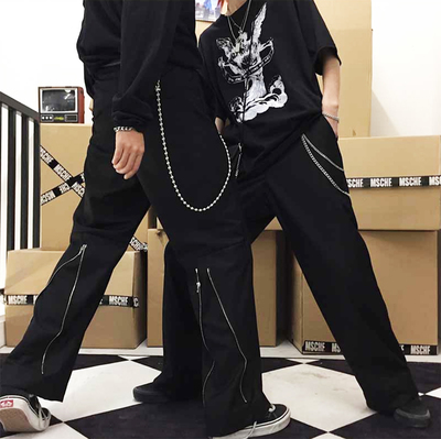 Free Shipping-CYBER GOTH TROUSERS WITH ZIP
