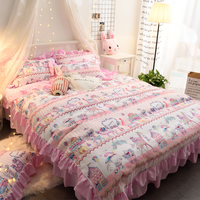 New pink circus bed skirt four-piece suit - Thumbnail 1