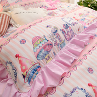 New pink circus bed skirt four-piece suit - Thumbnail 3