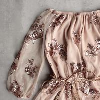 Reverse - Life Of The Party Strapless Sequin Romper - Rose Gold - Thumbnail 1