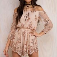 Reverse - Life Of The Party Strapless Sequin Romper - Rose Gold - Thumbnail 4