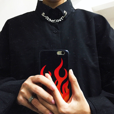 Free Shipping-CYBER GOTH CHAIN SHIRT