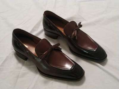 Handmade Men's Oxford Tassels Shoes, Men Brown Leather Formal Loafer Shoes