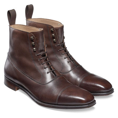 Handmade Men's Ankle High Brown Leather Casual Lace Up Boot, Men Cap Toe boot