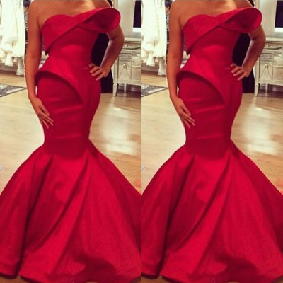 Mermaid Red Women's Prom Dresses Long
