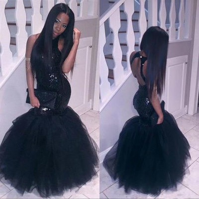Mermaid Black Prom Dresses with Sequins
