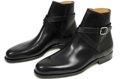 Handmade Men's Jodhpurs Formal Boot, Black Leather Double Monk Strap Formal Boot