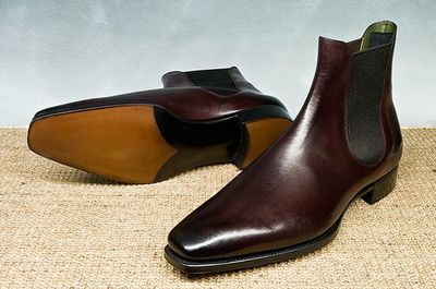 Handmade Men's Chelsea Boot, Men's Pure Burgundy Leather Luxury Formal Boot