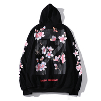 Harajuku new cherry blossom flower bee hoodies - Thumbnail 3