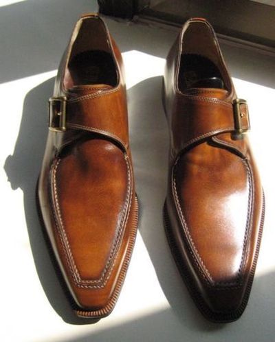 Handmade Men's Monk Shoes, Men's Brown Leather Monk Strap Shoes
