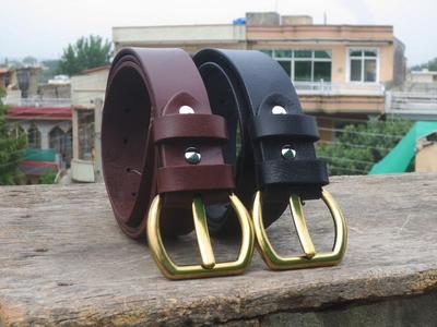 Black Leather Belt,Non-Layered, Groom Gift,Men's Genuine Leather Belt