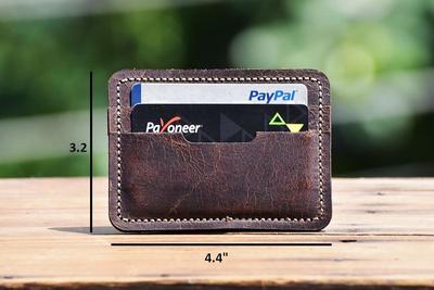 Handmade Personalize Minimal Hand Stitched Card,PERSONALIZED Card Holder, Leather Card Holder.