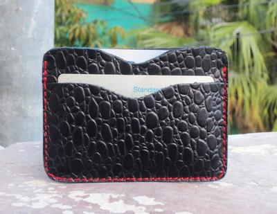 Minimalist Wallet Women, Minimalist Wallet Black Men Slim Wallet,Minimalist Wallet, Alligator Texture wallet, Leather TACTICAL CARD HOLDER
