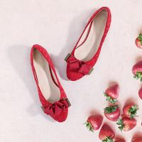 Sweet Bow Rivet Mary Jane Flat Shoes - Thumbnail 1