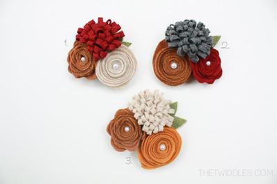 Multi-Flower Brooch - Large, Fall Colors