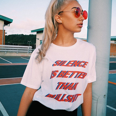 Free Shipping-"SLIENT IS BETTER THAN BULLSHIT" TEE