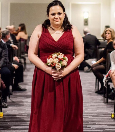 Dark Red V Neck Chiffon Bridesmaid Dresses Long Evening Gowns