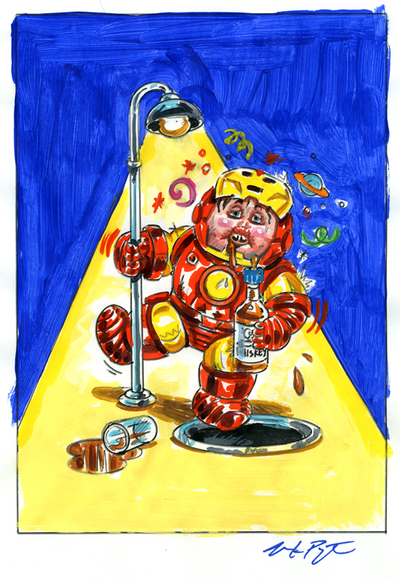 Tanked TONY / DAMON In A Bottle Color Rough - Marveless Kids Series 1 2019