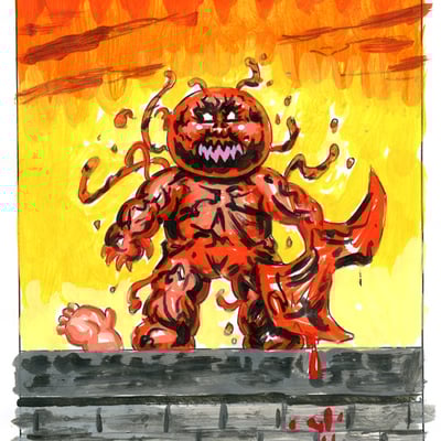 Max carnage / carl nage color rough - marveless kids series 1 2019 - Thumbnail 5