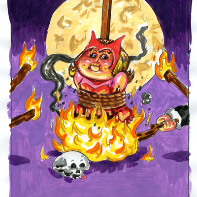 Witchy scarlett / bernice at the stake color rough - marveless kids series 1 2019 - Thumbnail 3