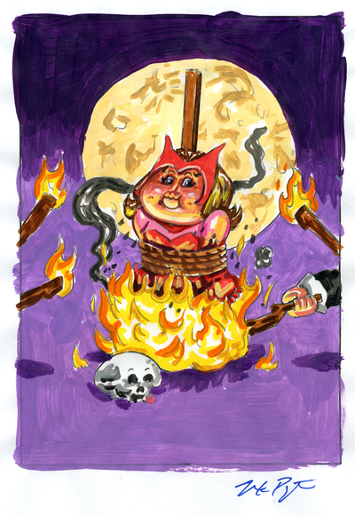 Witchy SCARLETT / BERNICE At The Stake Color Rough - Marveless Kids Series 1 2019