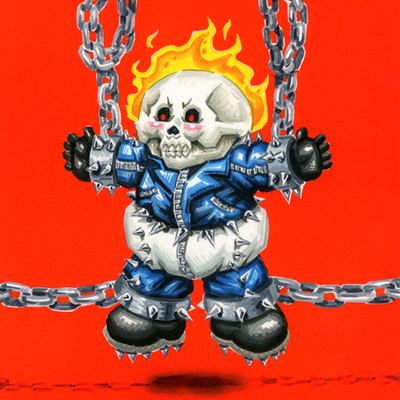 Ghost ryder / blaisin' johnny final art - marveless kids - series 1 2019 - Thumbnail 5