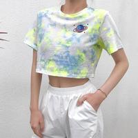 Planet Printed Pastel Tie Dye Tee - Thumbnail 1