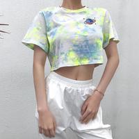 Planet Printed Pastel Tie Dye Tee - Thumbnail 2