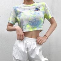 Planet Printed Pastel Tie Dye Tee - Thumbnail 3