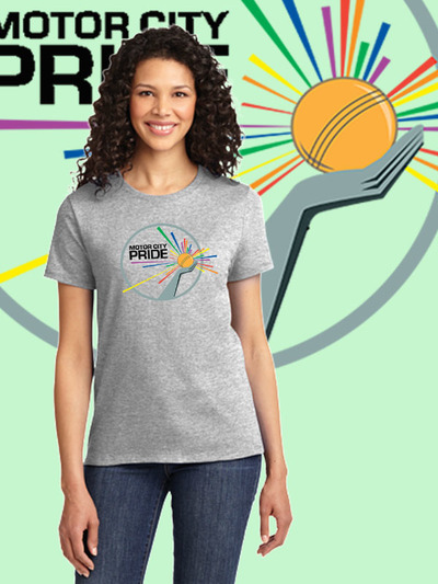 Motor City Pride Logo Athletic Womens T-Shirt