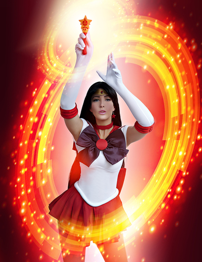 Red Scout with wand (in black frame)