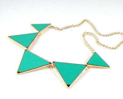 Green Triangle Collar Necklace
