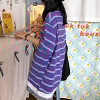 90s Oversize Color Block Stripe Tee - Thumbnail 2