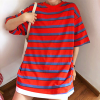90s Oversize Color Block Stripe Tee - Thumbnail 3